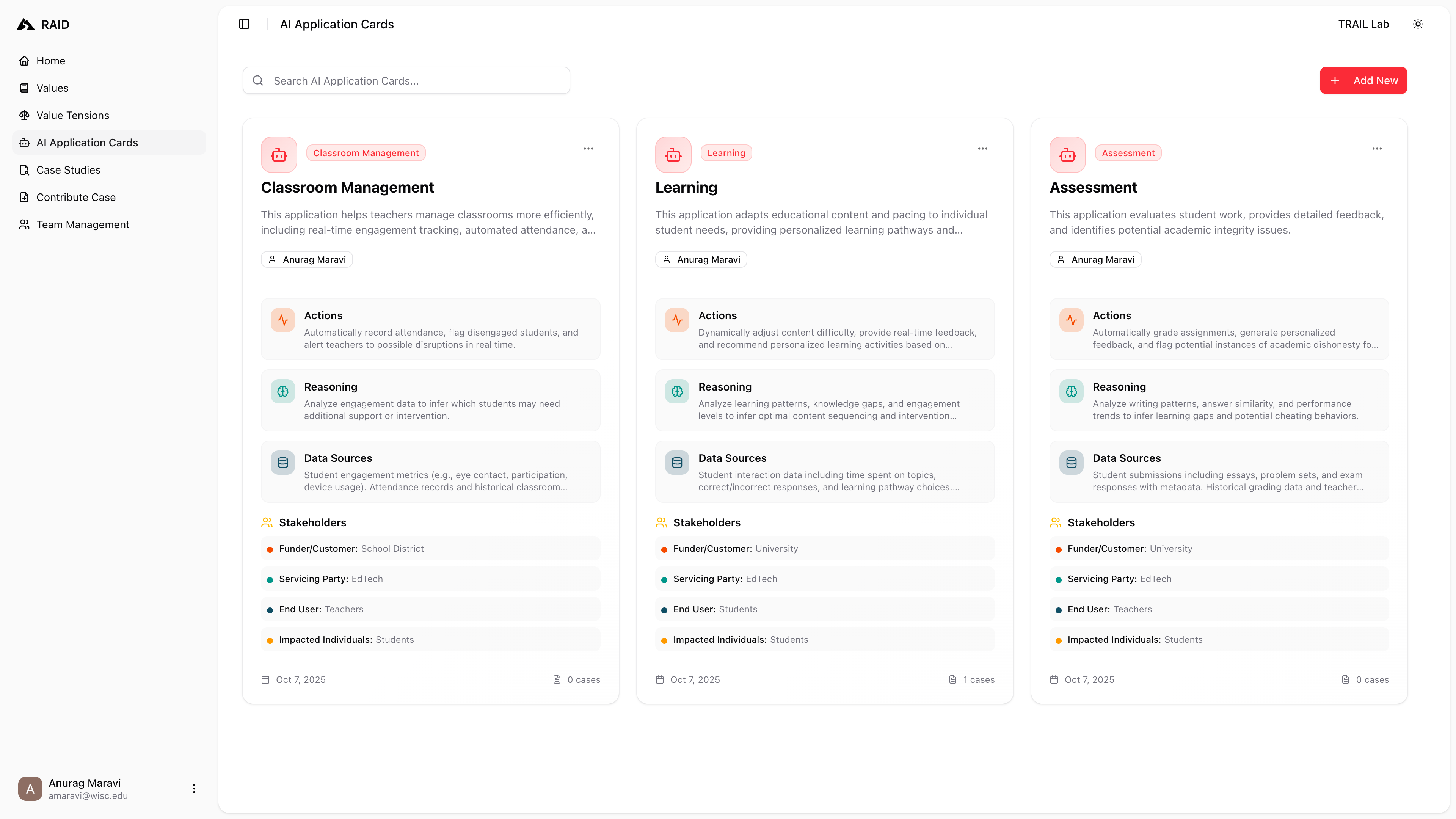 RAID – Responsible AI Deliberation Tool for Classrooms